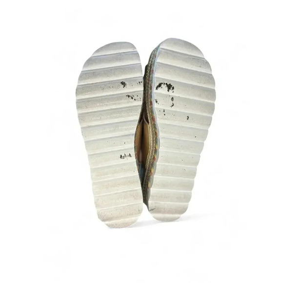 BP Nordstrom Women's Platform Sandal 9 Rose Gold Leather Criss Cross Straps Cork - Picture 11 of 11